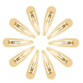 12 pcs Metal barrettes / hair clips - Gold - 