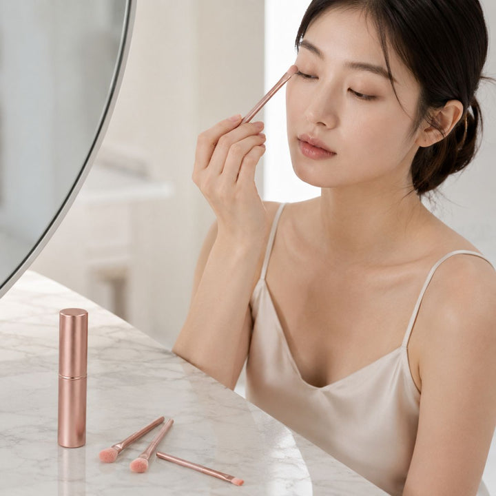UNIQ Technique PRO Rose Lens Eyeshadow Brush Set with Storage Box (5 Pcs)
