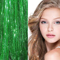 Bling Extensions – 100 glitzernde Haarsträhnen, 80 cm, grün – | Fashiongirl