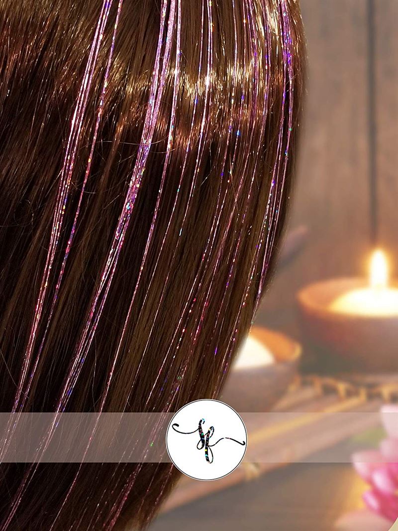 Bling Extensions - 100 glitter hair strands 80 cm, purple - | Fashiongirl