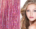 Bling Glitter Extensions 100 Stück Glitzer-Haarverlängerungen 80 cm – Pink – | Fashiongirl