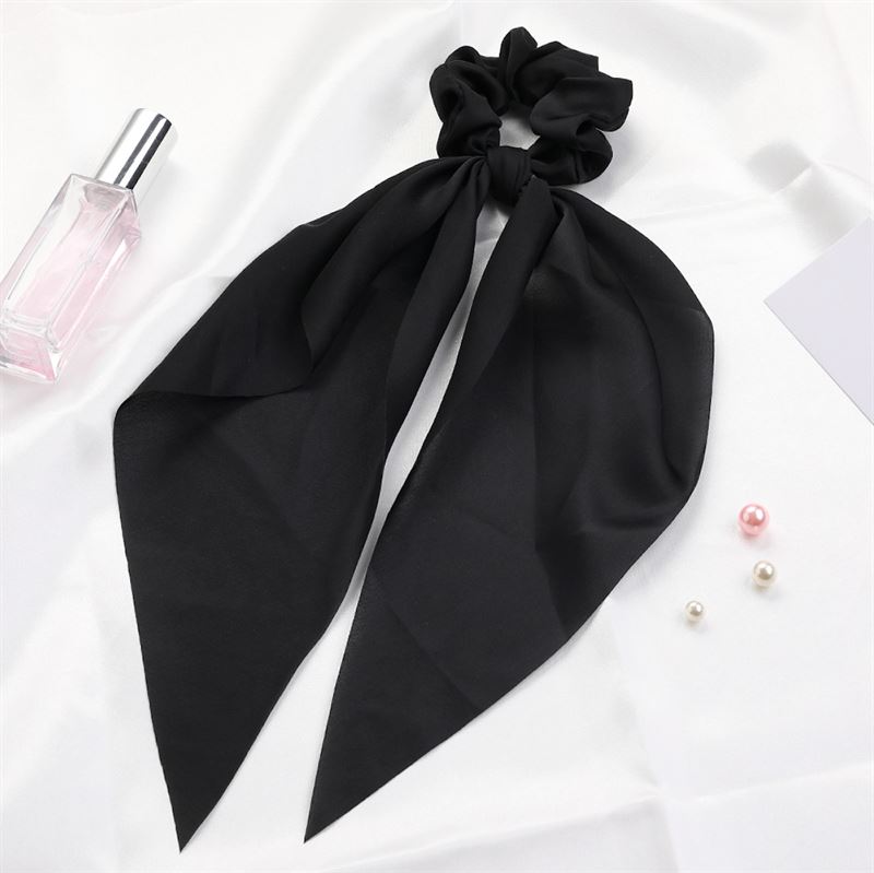 Chris Rubin Giana Scrunchie with scarf - Black - Hair Accessories