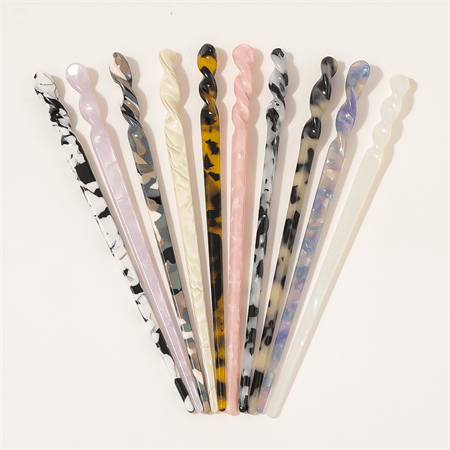 Chris Rubin Jade Hair Stick – Black Marble – | Fashiongirl