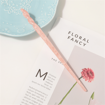 Chris Rubin Jade Hair Stick – Pink Marble – | Fashiongirl