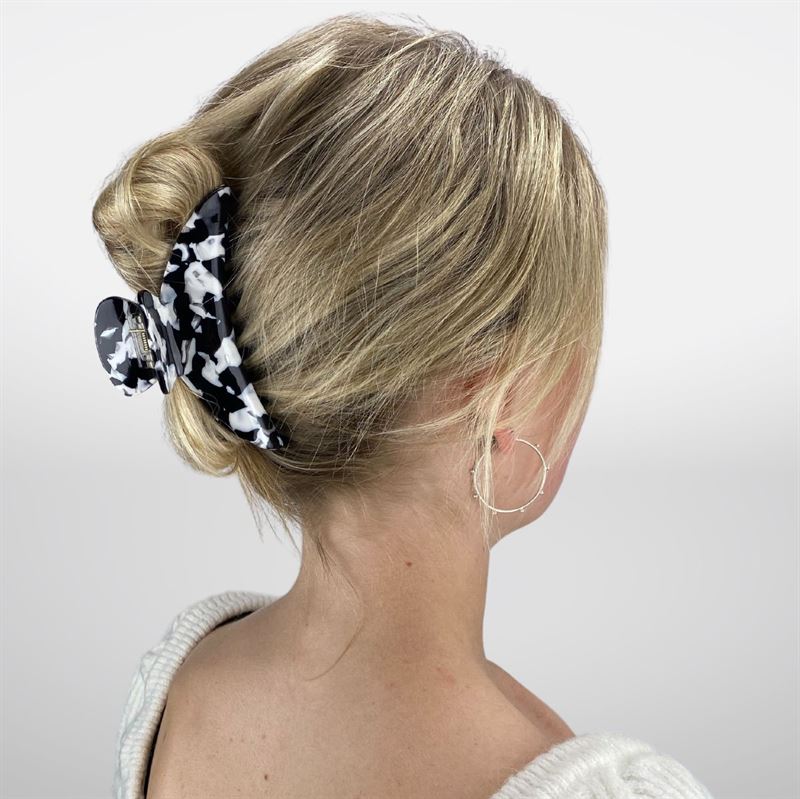 Chris Rubin Lydia Hair Claw – Black Marble – Haaraccessoires | Fashiongirl