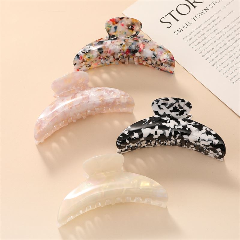 Chris Rubin Lydia Hair Claw - Black Marble - Hair Accessories | Fashiongirl