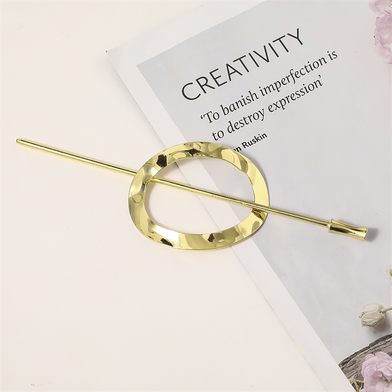 Chris Rubin Nova Oval Sliding Hair Claw – Gold – Haaraccessoires | Fashiongirl