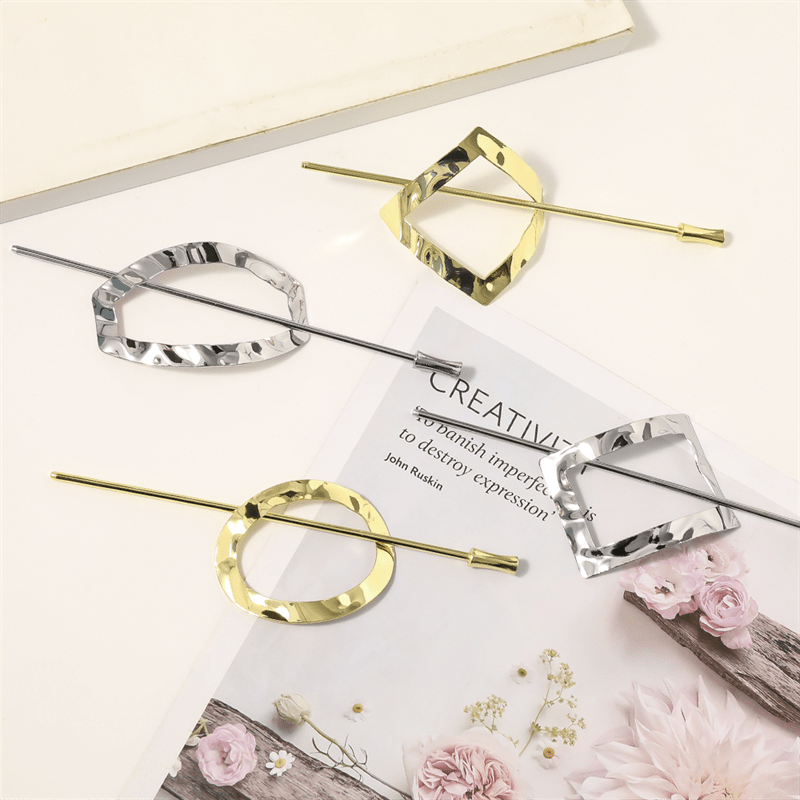 Chris Rubin Nova Rechteckige Haarspange mit Schnalle – Gold – Haaraccessoires | Fashiongirl