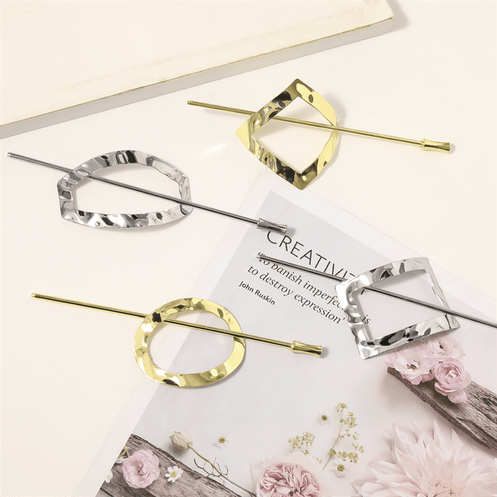 Chris Rubin Nova Rechteckige Haarspange mit Schnalle – Gold – Haaraccessoires | Fashiongirl