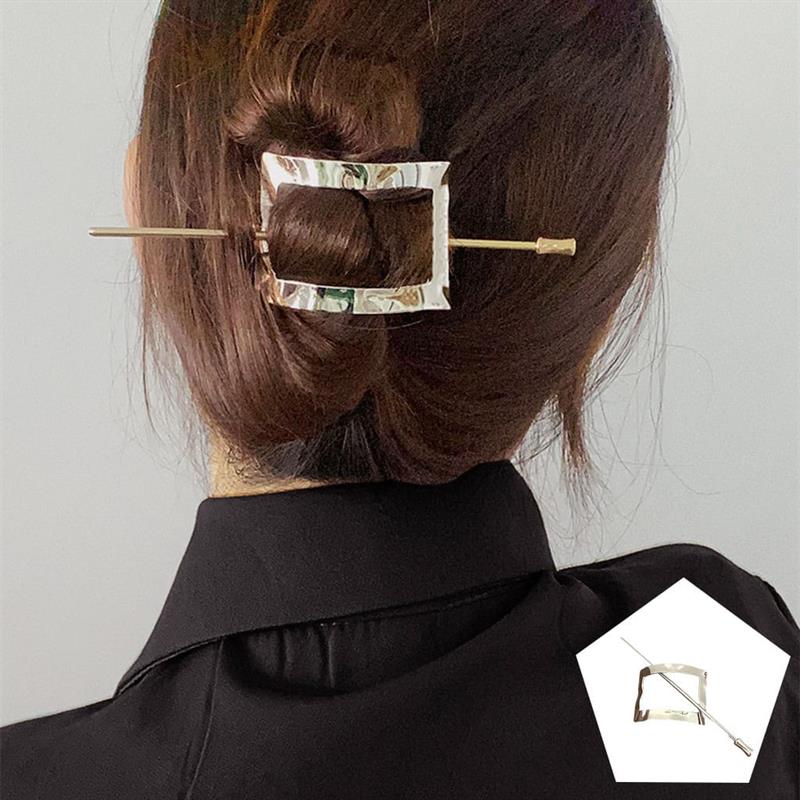 Chris Rubin Nova Rechteckige Schiebe-Haarklammer – Silber – Haaraccessoires | Fashiongirl