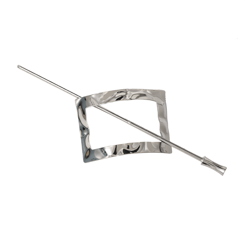 Chris Rubin Nova Rechteckige Schiebe-Haarklammer – Silber – Haaraccessoires | Fashiongirl