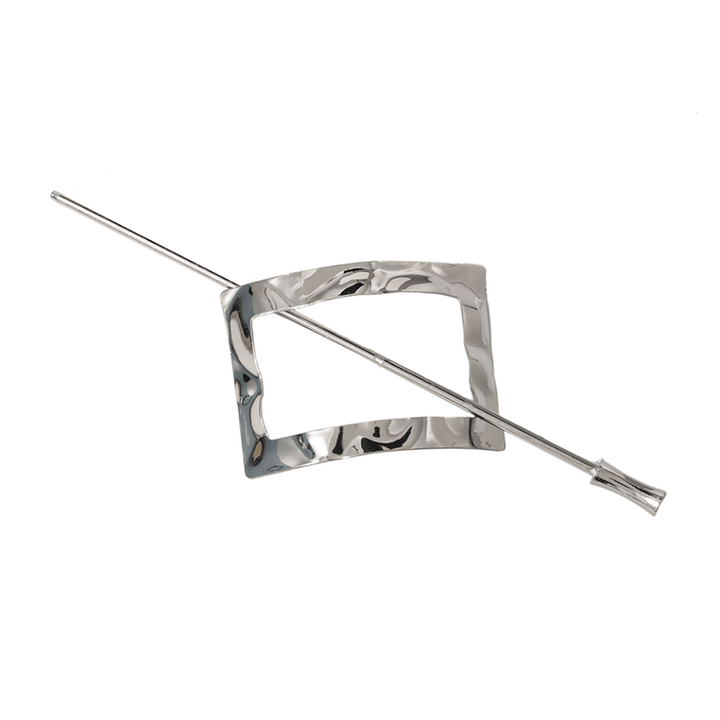 Chris Rubin Nova Rechteckige Schiebe-Haarklammer – Silber – Haaraccessoires | Fashiongirl