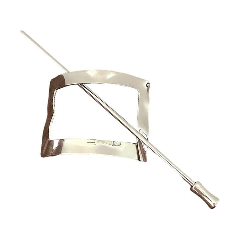 Chris Rubin Nova Rechteckige Schiebe-Haarklammer – Silber – Haaraccessoires | Fashiongirl