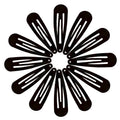Click buckles hair clips in black, classic design - 12 pcs - | Fashiongirl