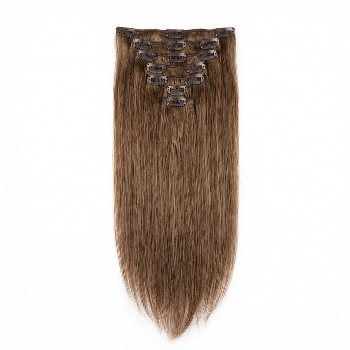 Clip In Extensions 12 light brown - Clip in Extensions - Fashiongirl