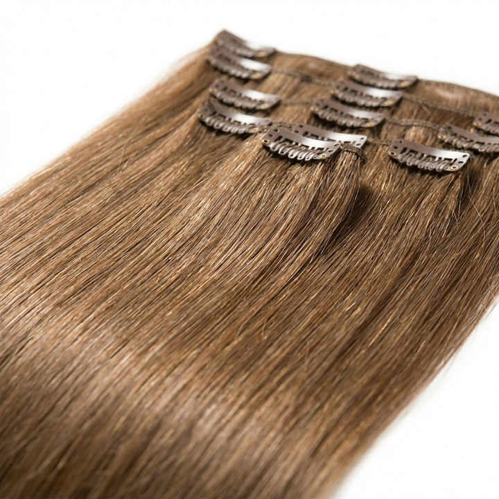 Clip In Extensions 12 light brown - Clip in Extensions - Fashiongirl