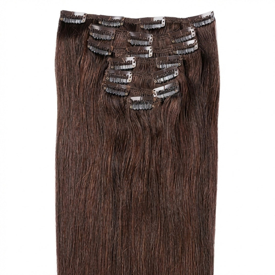 Clip In Extensions 2 Dark Brown - Clip in Extensions - Fashiongirl