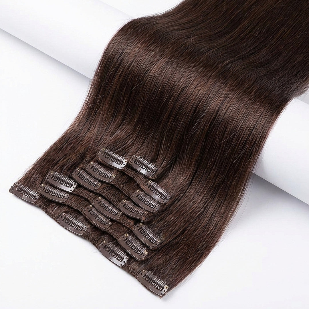 Clip In Extensions 2 Dark Brown - Clip in Extensions - Fashiongirl