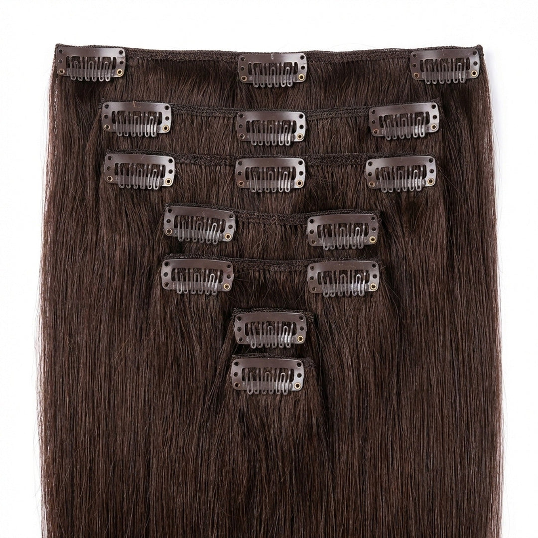 Clip In Extensions 2 Dark Brown - Clip in Extensions - Fashiongirl
