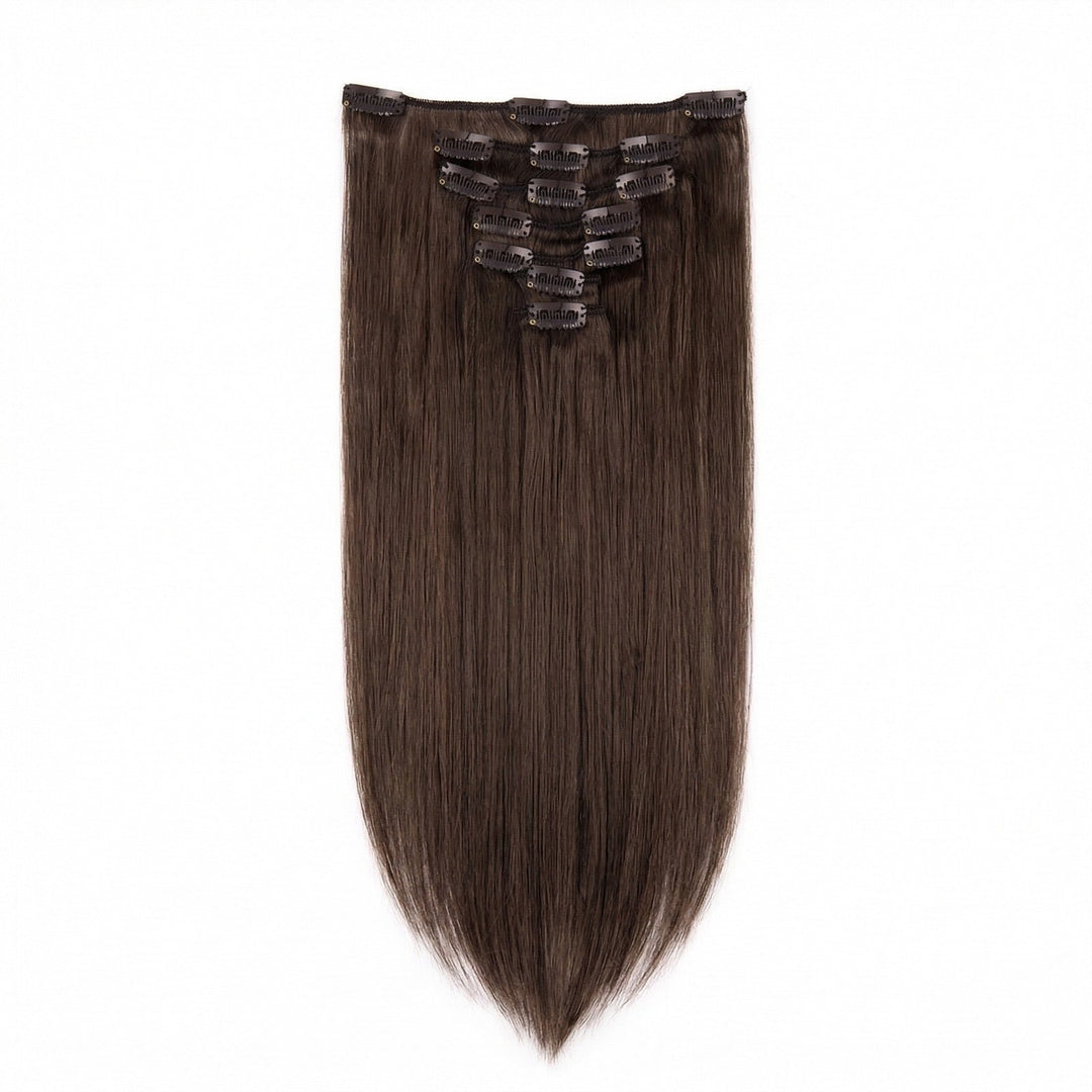 Clip In Extensions 4 Chocolate Brown - Clip in Extensions - Fashiongirl