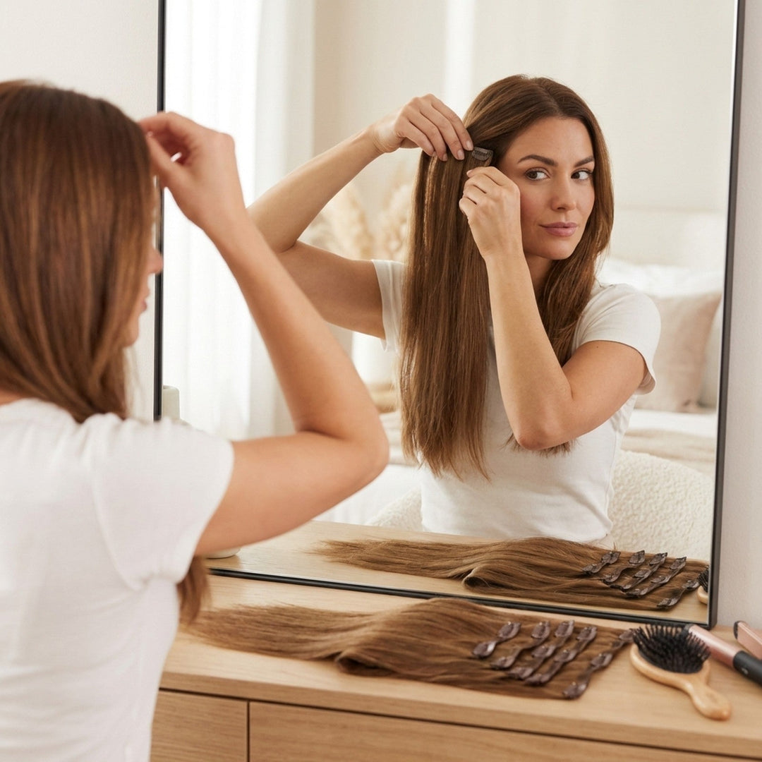 Clip In Extensions 6 Brown - Clip in Extensions - Fashiongirl