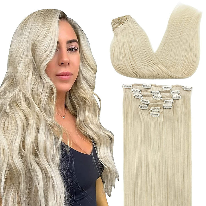 Clip In Extensions 60 platinum blonde - Clip in Extensions - Fashiongirl