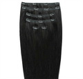 Clip on hair extensions #1 Black - 7 sets - 60 cm | Gold24 - | Fashiongirl