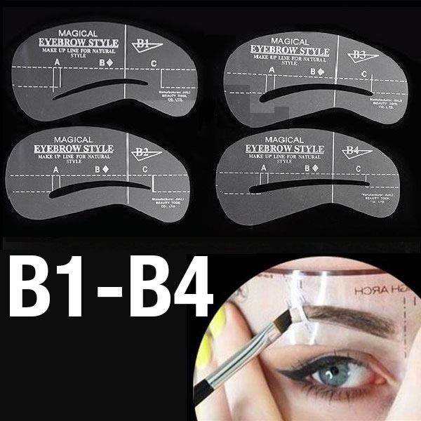 Augenbrauenvorlagen – Augenbrauenschablonen (B1 – B4) – 4 Stück – | Fashiongirl