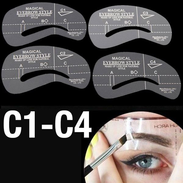 Augenbrauenvorlagen – Augenbrauenschablonen (C1 – C4) – 4 Stück – | Fashiongirl