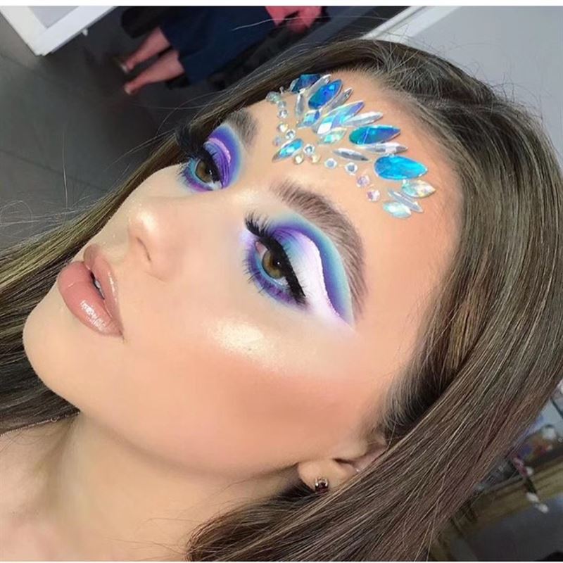 Face Jewels - Face jewellery with rhinestones/diamonds (YT - 13) - | Fashiongirl