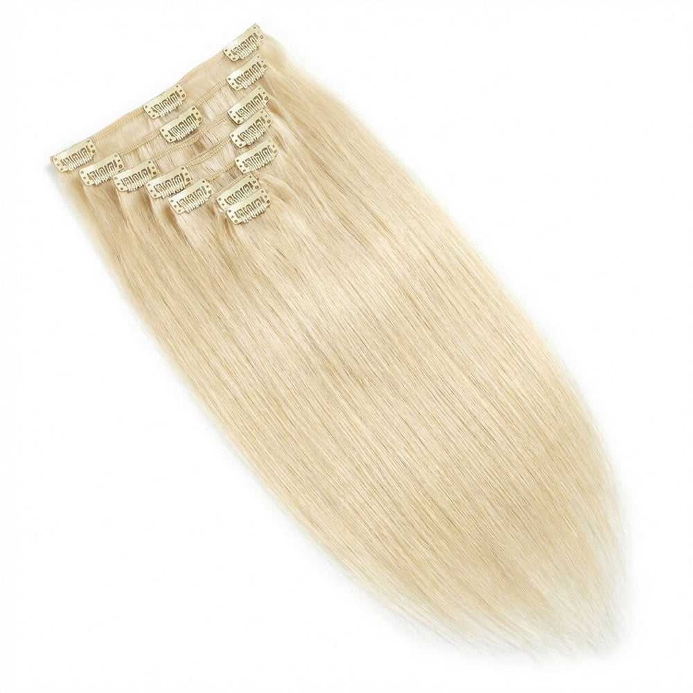 Fashiongirl Clip On Extensions - 65 cm - 60 Platinum Blonde (100g) - Hair Extensions - Fashiongirl