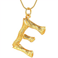 Gold Bamboo Alphabet / Letter Necklace – E – | Fashiongirl