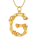 Gold Bamboo Alphabet / Letter Necklace – G – | Fashiongirl