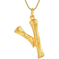 Gold Bamboo Alphabet / Letter Necklace – Y – | Fashiongirl