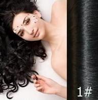 Hair Weft 50 cm coloured black 1B# - | Fashiongirl