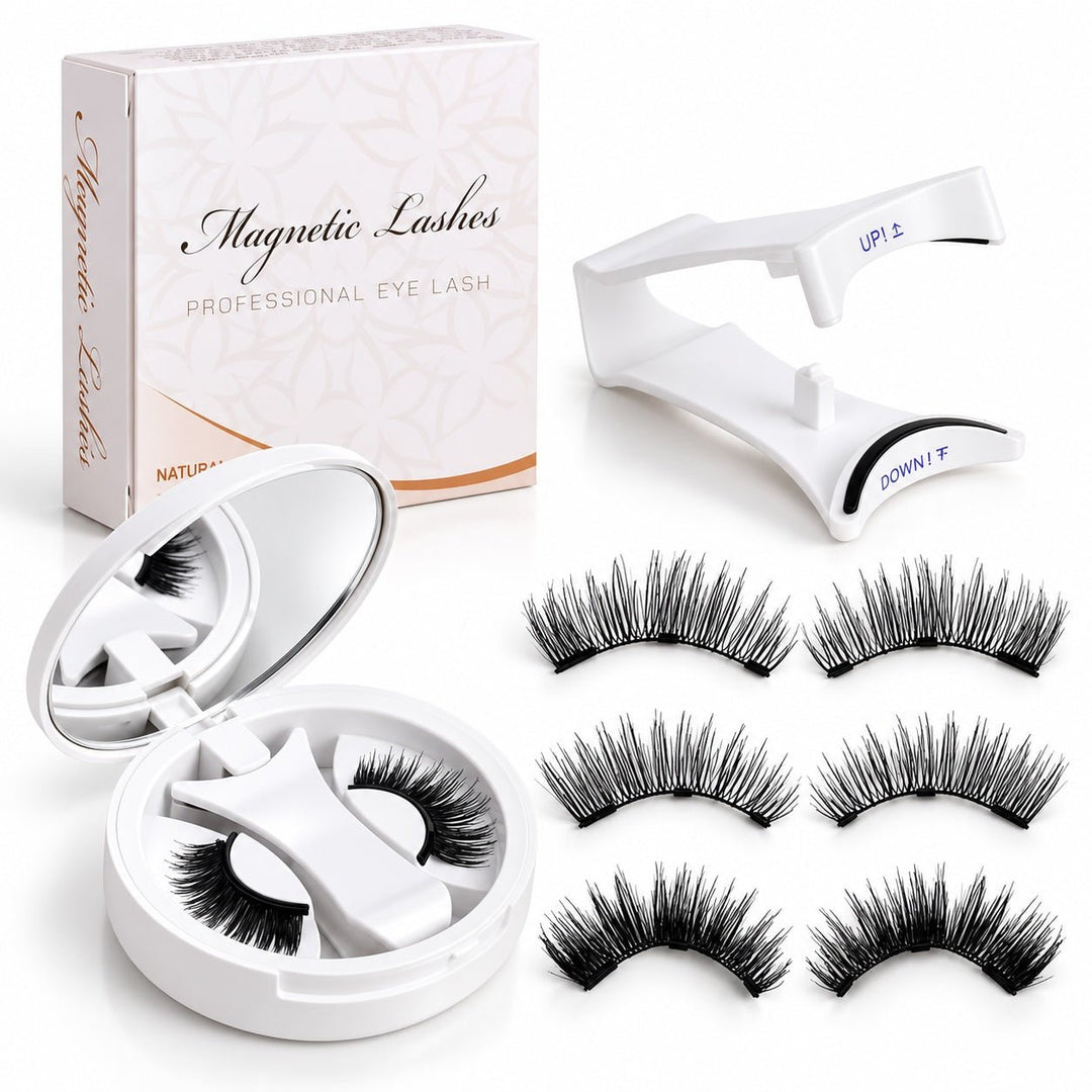Magnetic Eyelashes with Applicator and Mirror Case - Black