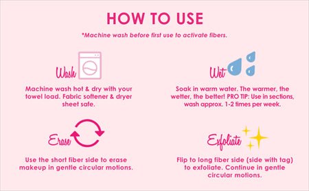 Makeup Eraser / Remover Cloth - Easily removes all your makeup - Pink - | Fashiongirl