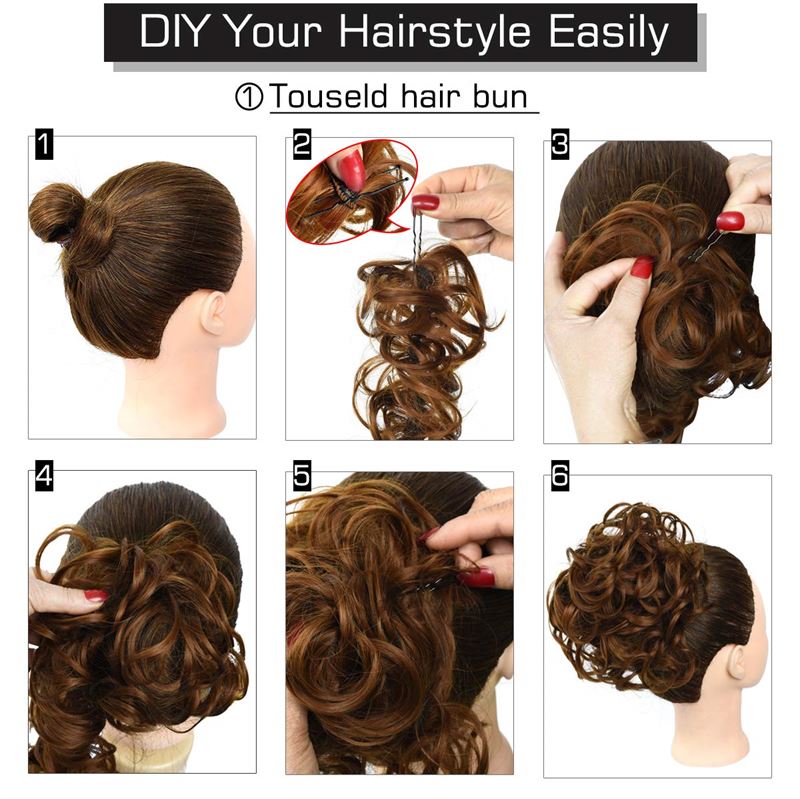 Messy Curly Hair for bun #4/30 - Light Brown - Hair Accessories | Fashiongirl