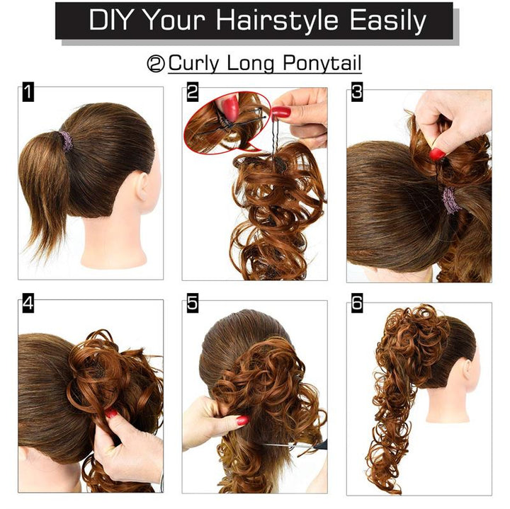 Messy Curly Hair for bun #9H613 - Brown/Blond Mix - Hair Accessories | Fashiongirl