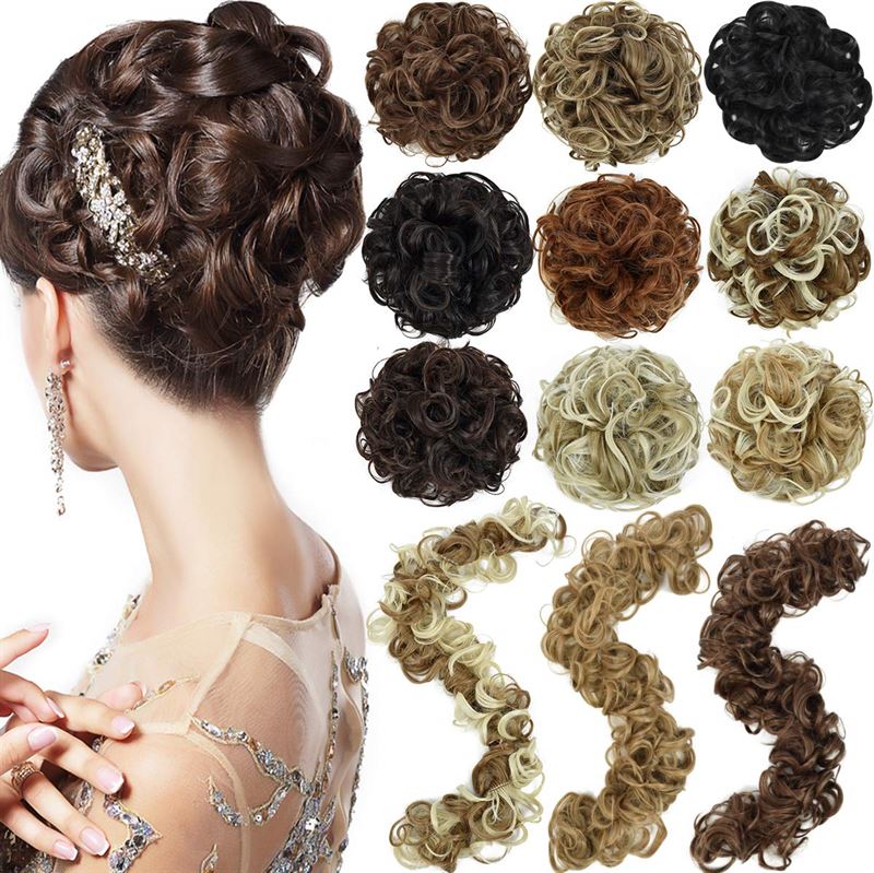 Messy Curly Hair for bun #M6PH613 - Brown/Blond Mix - Hair Accessories | Fashiongirl