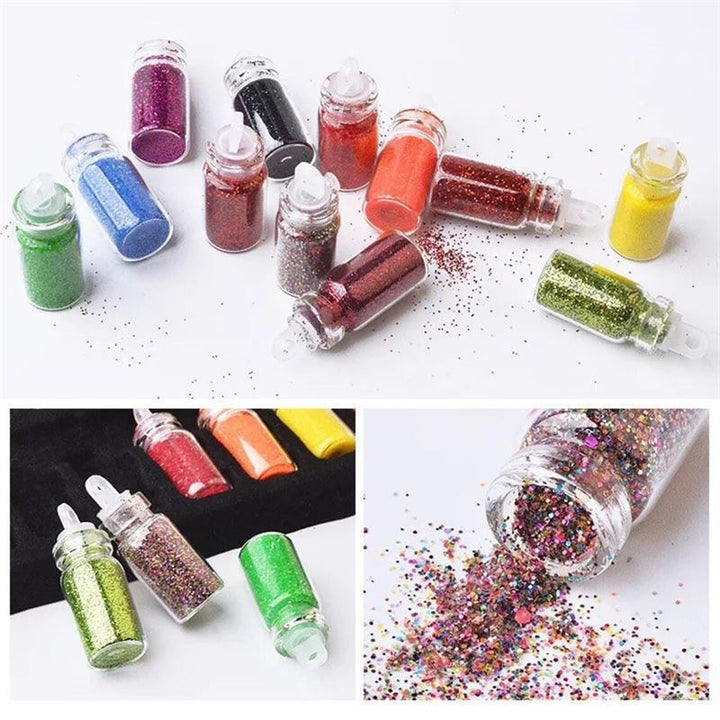 Nail Decoration / Nail Decoration Kit for manicure with pearls, sequins, glitter &amp; diamonds - 48 bottles - | Fashiongirl