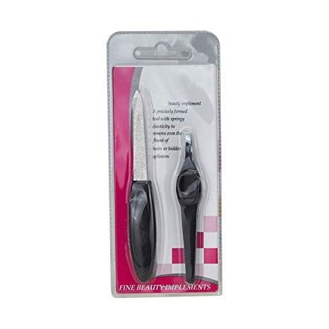 Nail file and tweezers set multi colours - | Fashiongirl