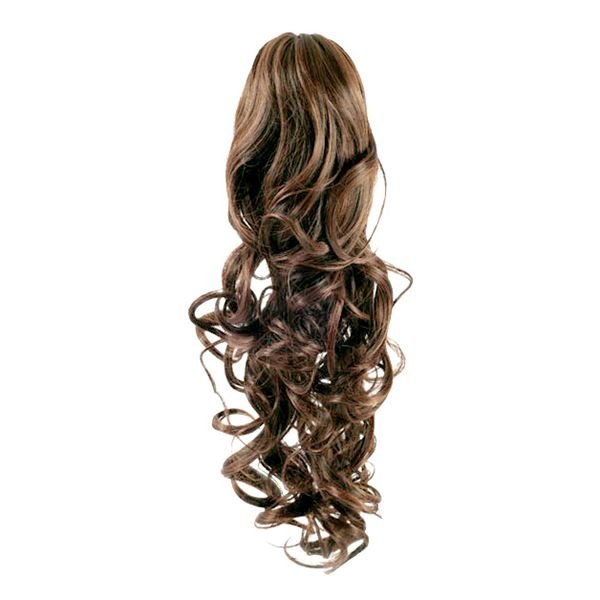 Pony tail fibre extensions Curly Light Brown 6# - | Fashiongirl