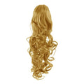 Pony tail fibre extensions Curly Medium Blonde 27# - | Fashiongirl