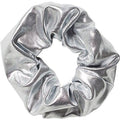 Scrunchie-Haargummi – Metallic & elastisch – Silber – Haaraccessoires