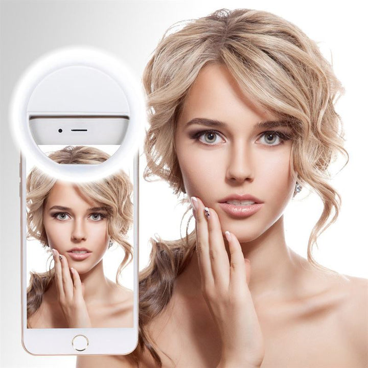 Selfie-LED-Lichtring für Smartphones – wiederaufladbar – | Fashiongirl