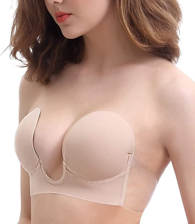 Shapelux Deep U - shaped Self - fitting Bra - Beige - Shapewear | Fashiongirl