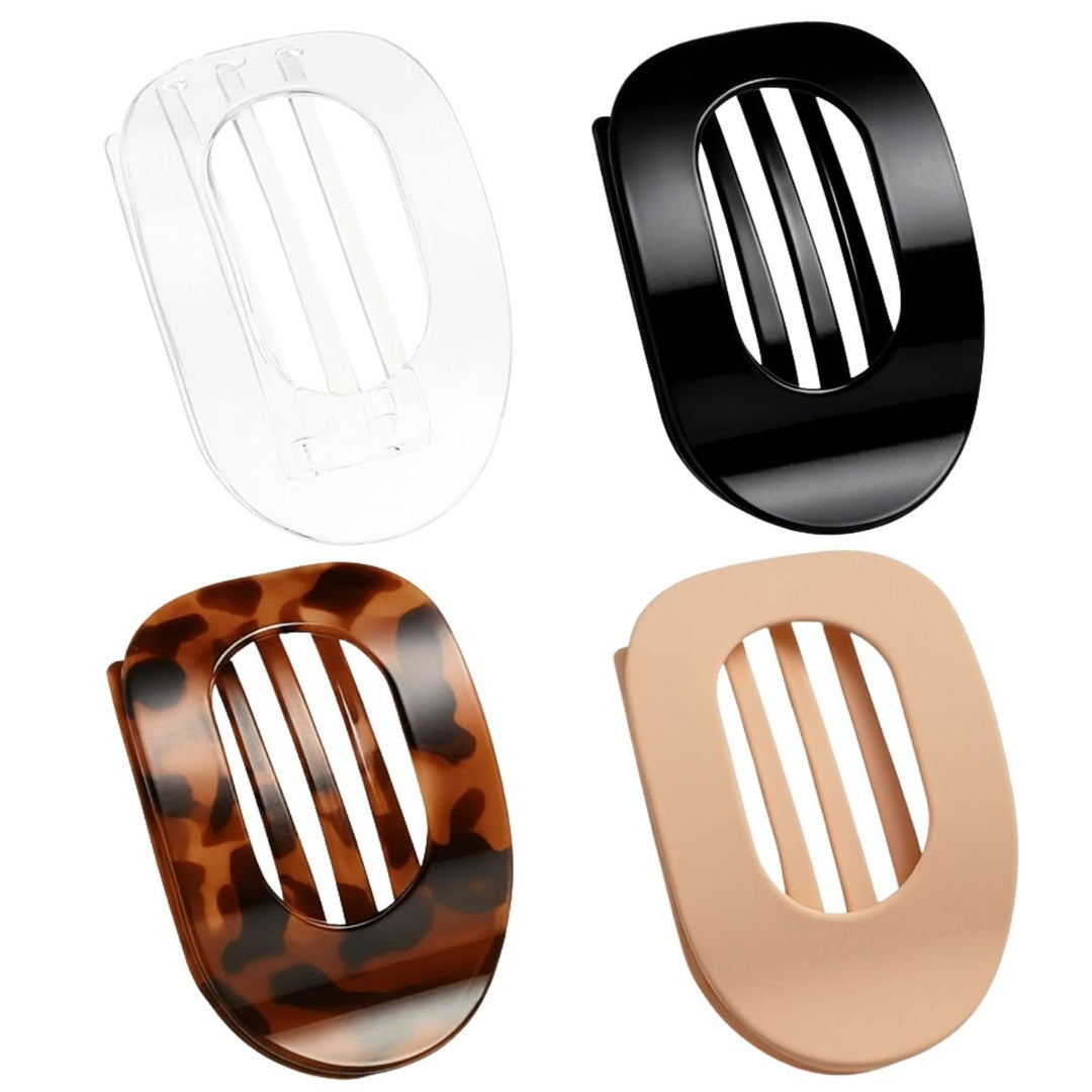 SOHO 4er-Pack flache Haarspangen – starker Halt, ergonomisches Design und perfekt für dickes, feines und lockiges Haar – Style 3 – Hair Claw – SOHO