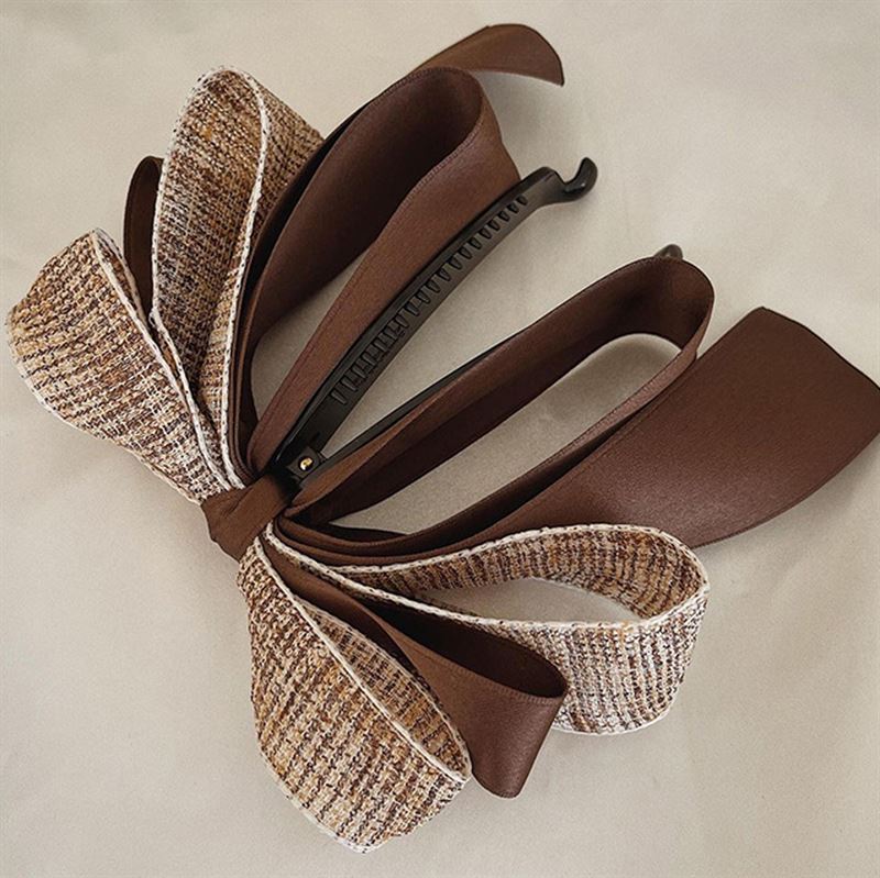 SOHO Aidan Bow Banana Haarspange – Braun – Haaraccessoires | Fashiongirl