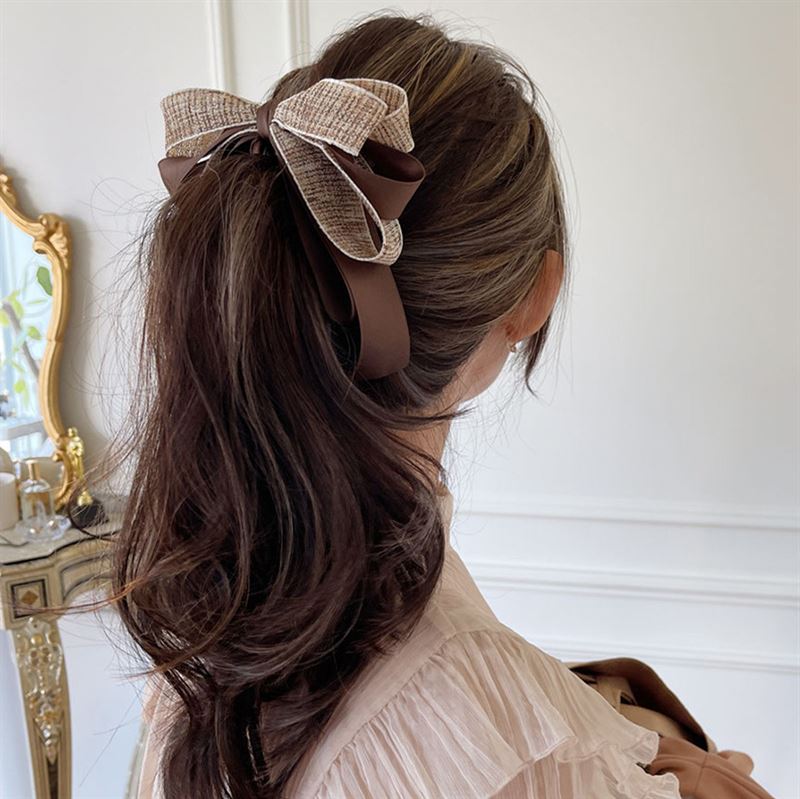 SOHO Aidan Bow Banana Haarspange – Braun – Haaraccessoires | Fashiongirl